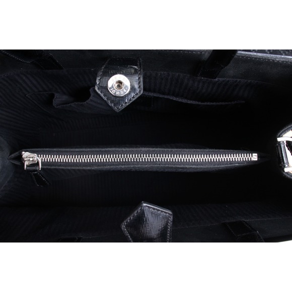 FENDI Patent Medium 2 Jours Elite Tote Black - Picture 3 of 8